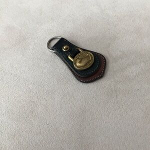 Dooney and Bourke Vintage Leather Keychain with Brass Accent